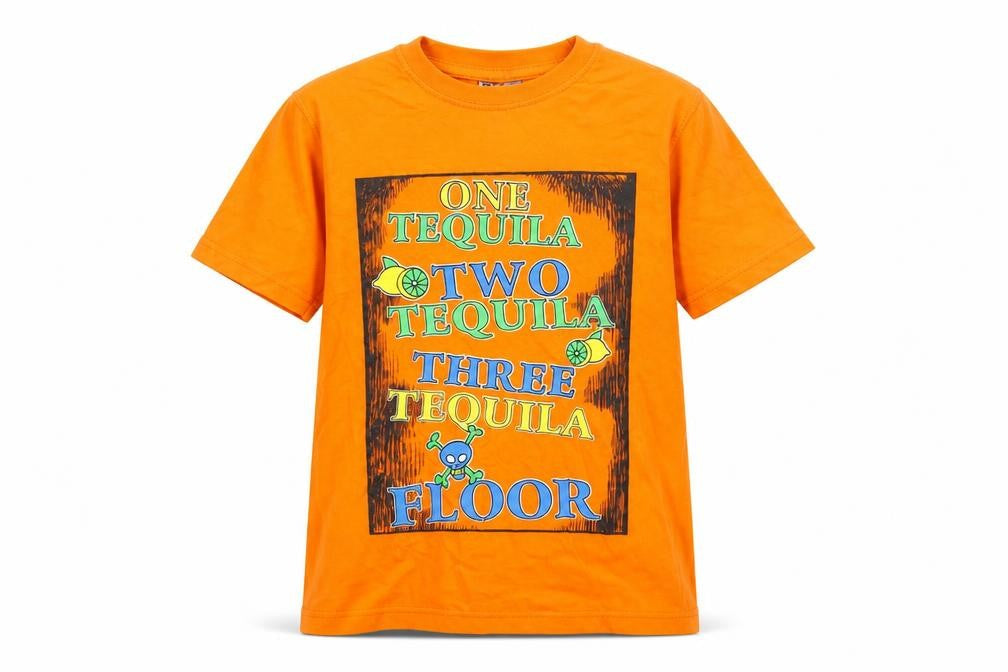 Front view of RDX boys’ orange basic t-shirt, size 8, years