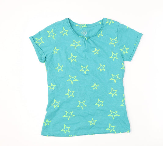 TEX Boys Green   Basic T-Shirt Size 9-10 Years  - Star Print