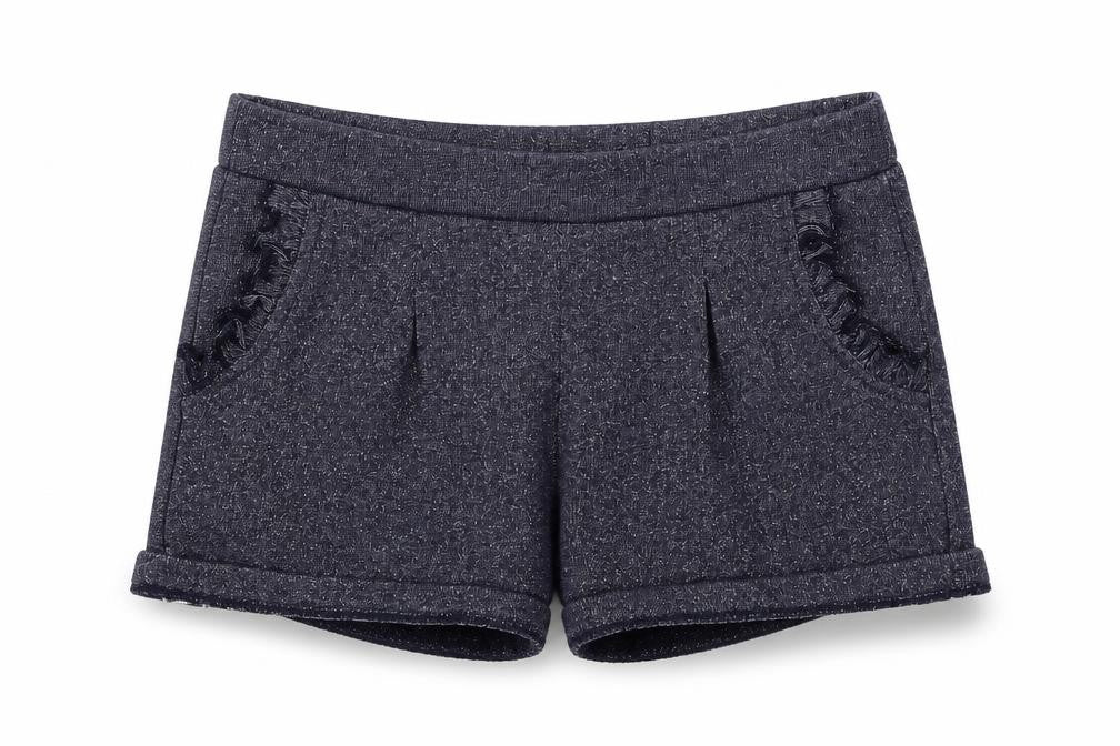 Front view of La Redoute girls’ purple mom shorts, size 8, years