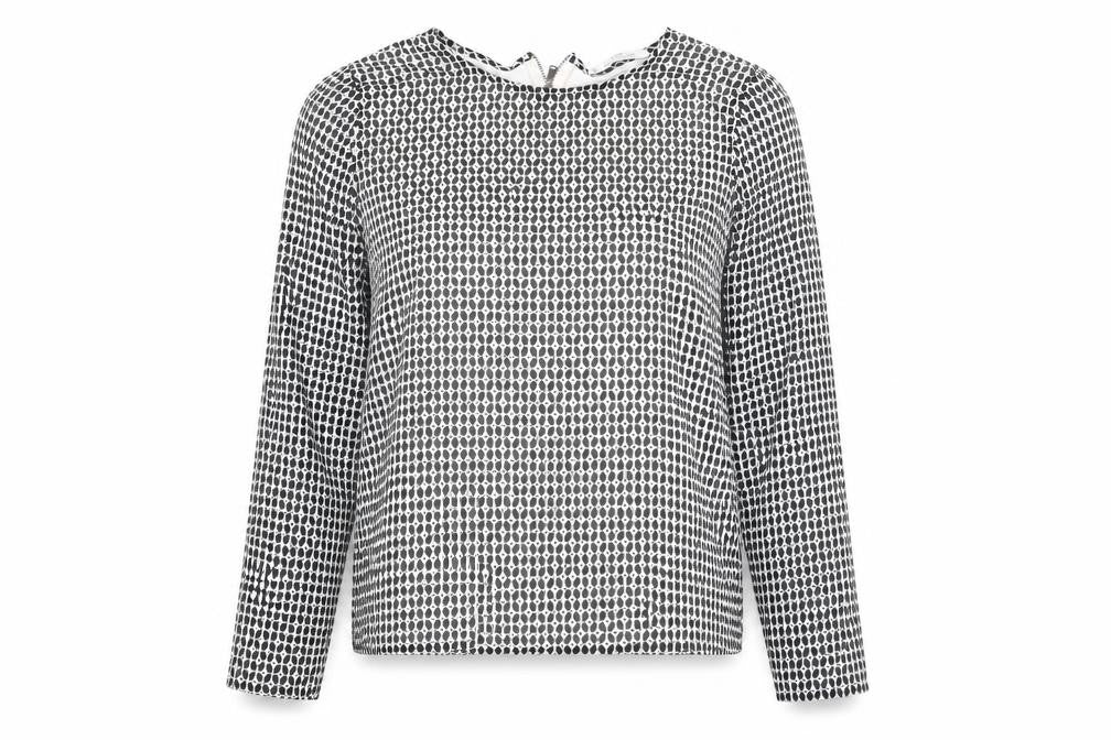 Mango Womens Black Polka Dot  Basic Blouse Size S