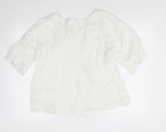Preworn Womens White   Basic Blouse Size 18