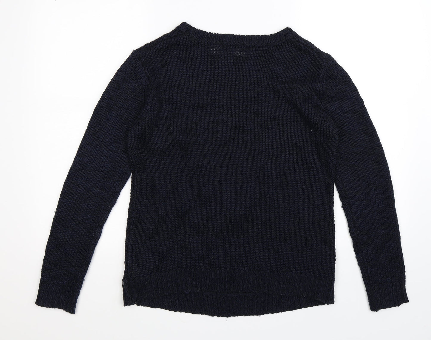 FOREVER 21 Womens Blue  Knit Pullover Jumper Size M  - tassel front