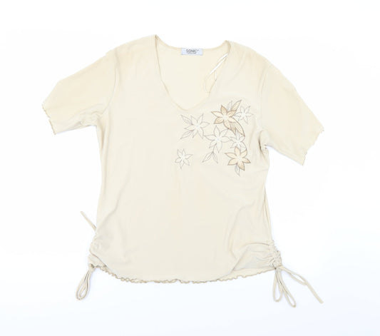 Sonic Womens Beige   Basic T-Shirt Size 16