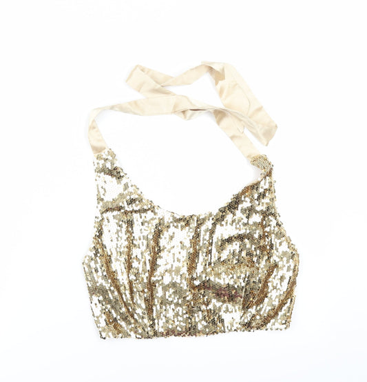 Boohoo Womens Gold   Basic Blouse Size XS