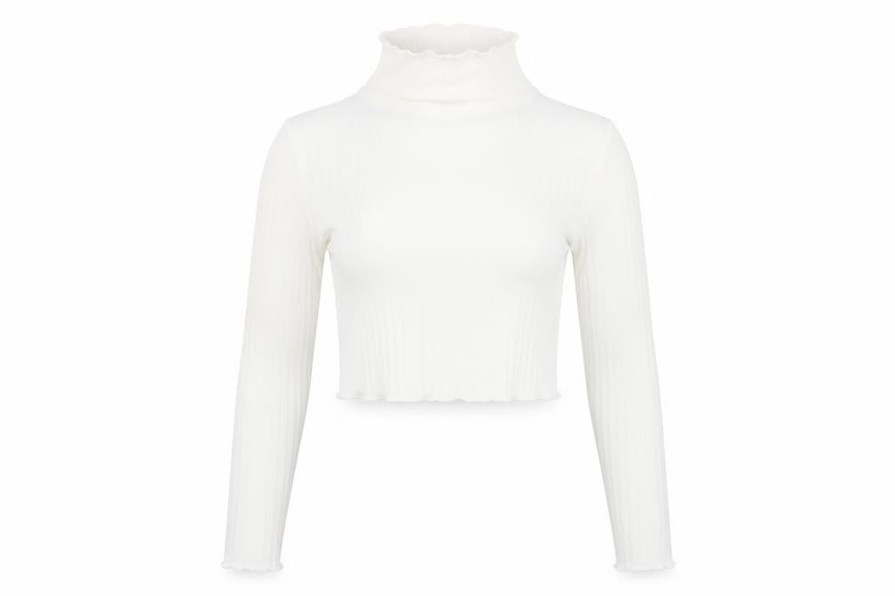 PRETTYLITTLETHING Womens White   Cropped T-Shirt Size 16