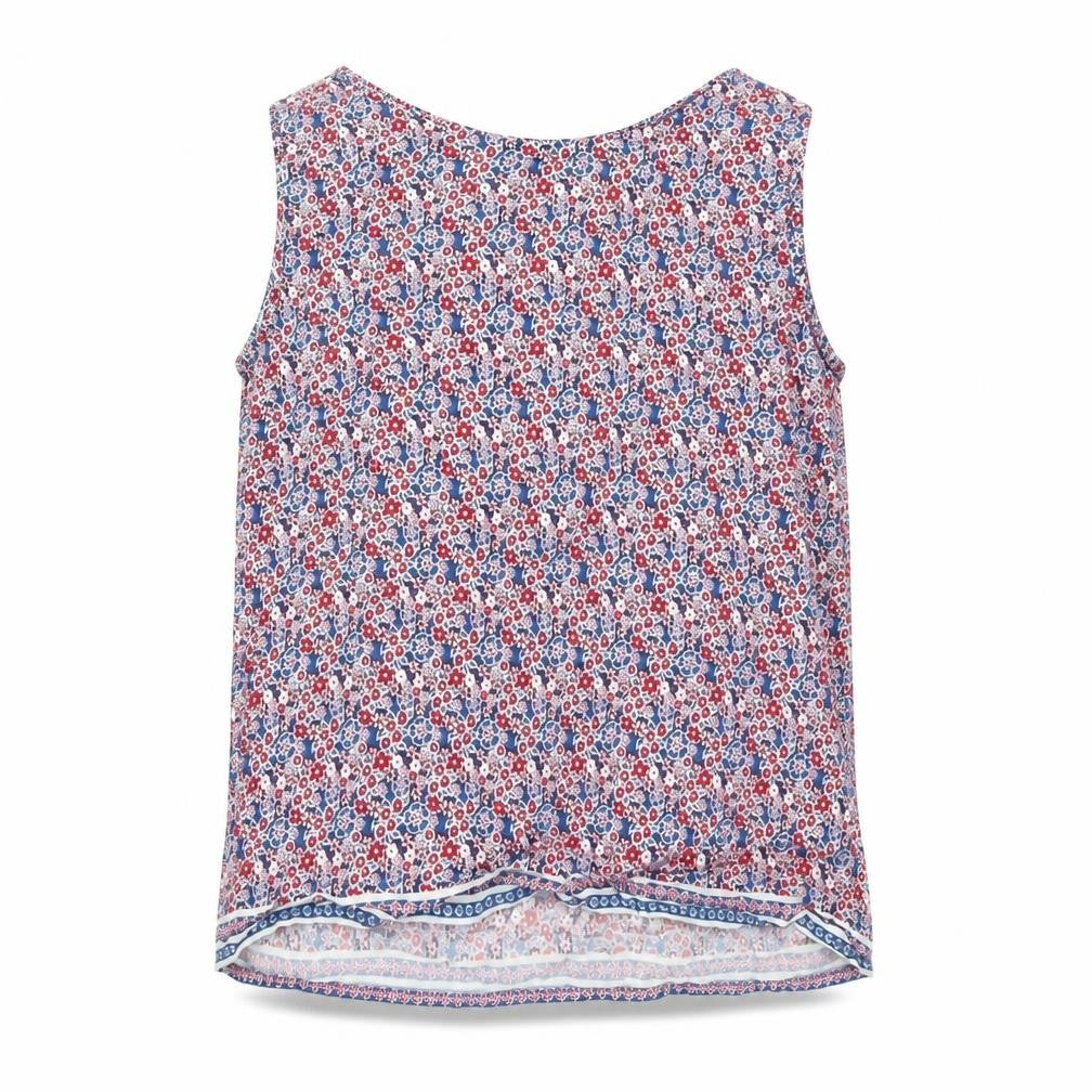 Front view of New Look girls’ blue floral camisole tank, size 12-13, years