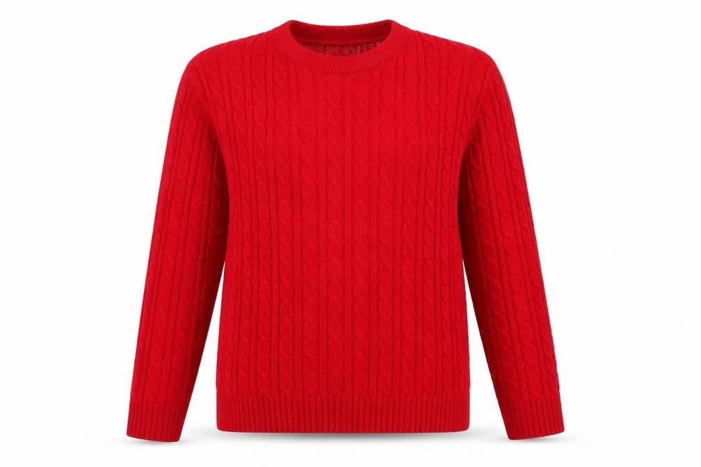 Front view of Choice Collection women’s red jumper, size S