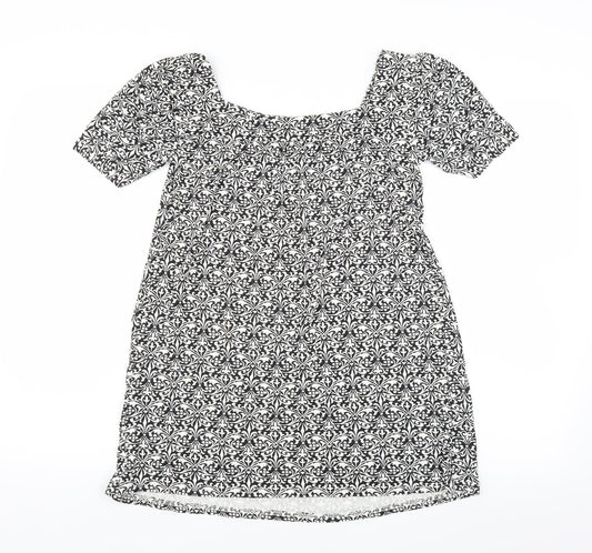 Matalan Womens Black Floral  Basic Blouse Size 8
