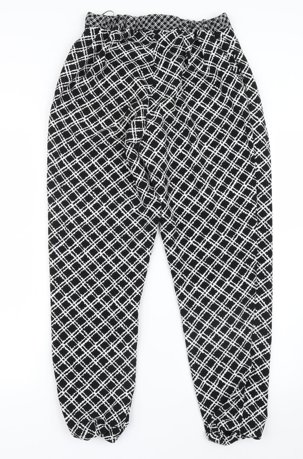Topshop Womens Black Geometric  Trousers  Size 6 L27 in