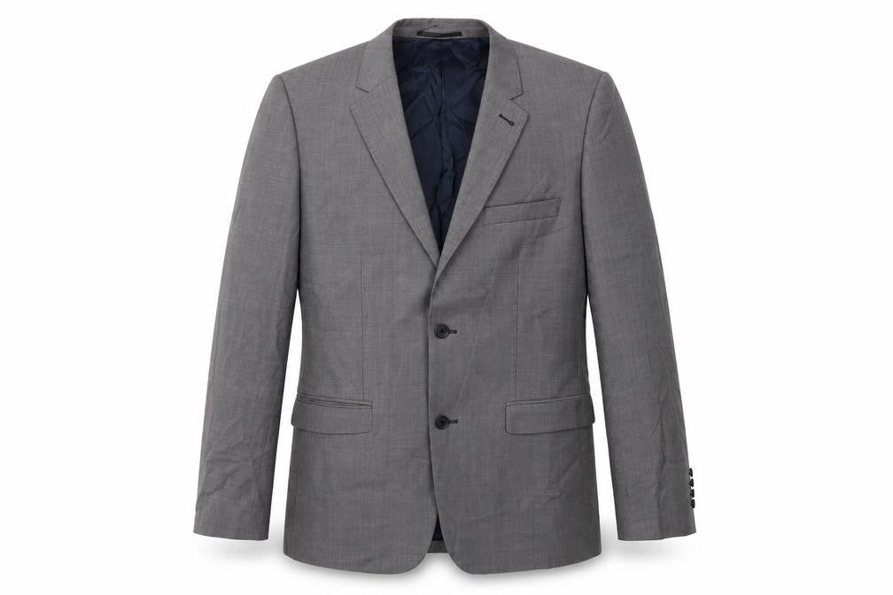 Front view of Topman men’s grey jacket suit jacket, size 42