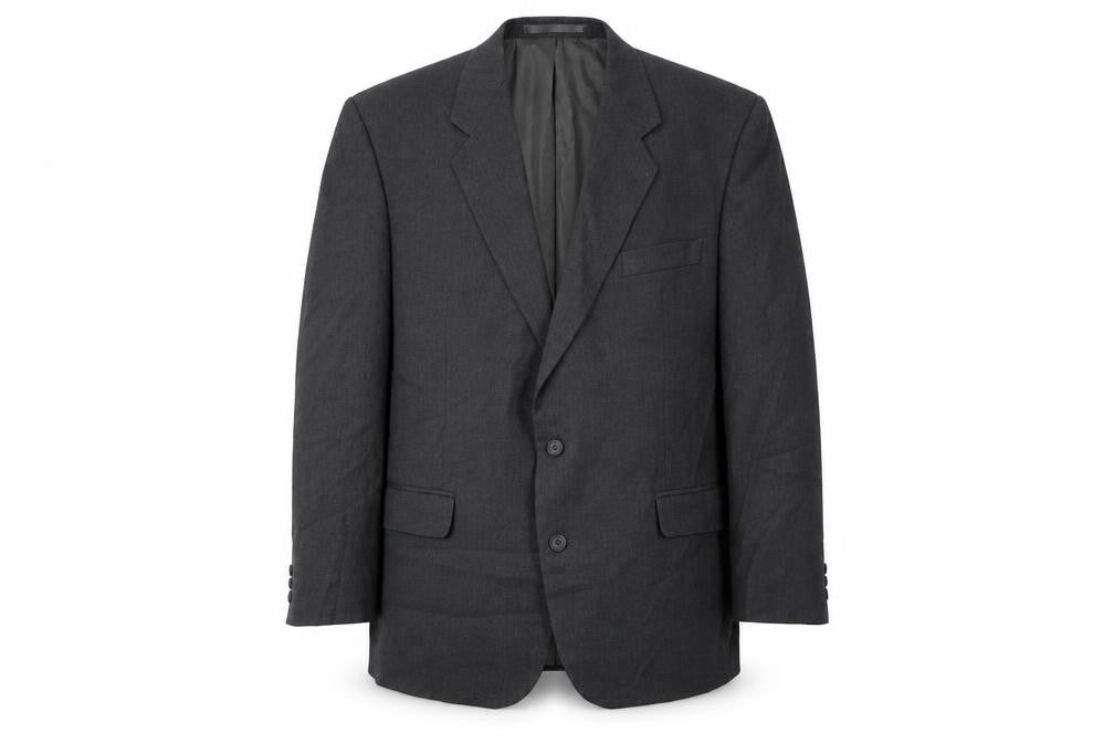 Front view of Preworn men’s grey jacket suit jacket, size 46