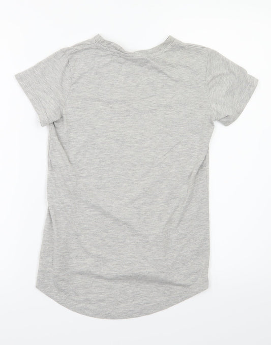 Primark Girls Grey Animal Print  Basic T-Shirt Size 10-11 Years