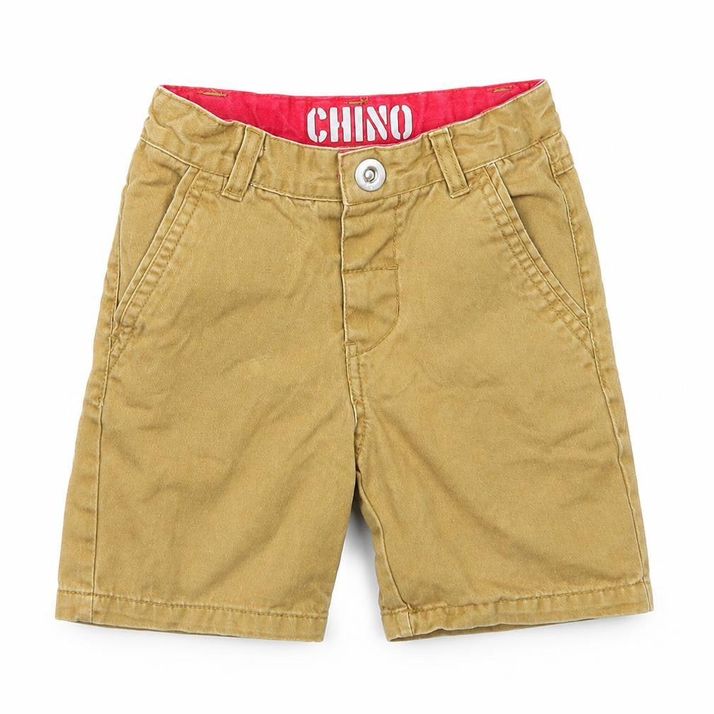 Front view of Urban Rascals boys’ beige chino shorts, size 2-3, years