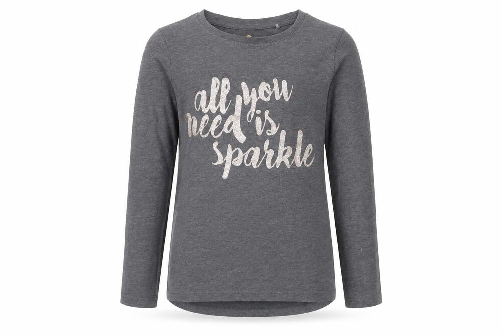 Front view of Next girls’ grey pullover t-shirt, size 9, years