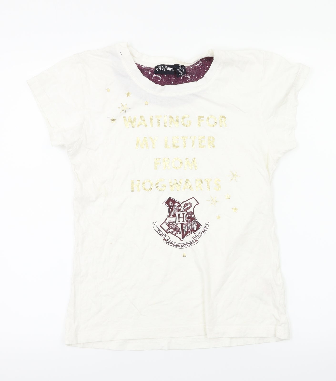 Primark Girls White Animal Print  Basic T-Shirt Size S