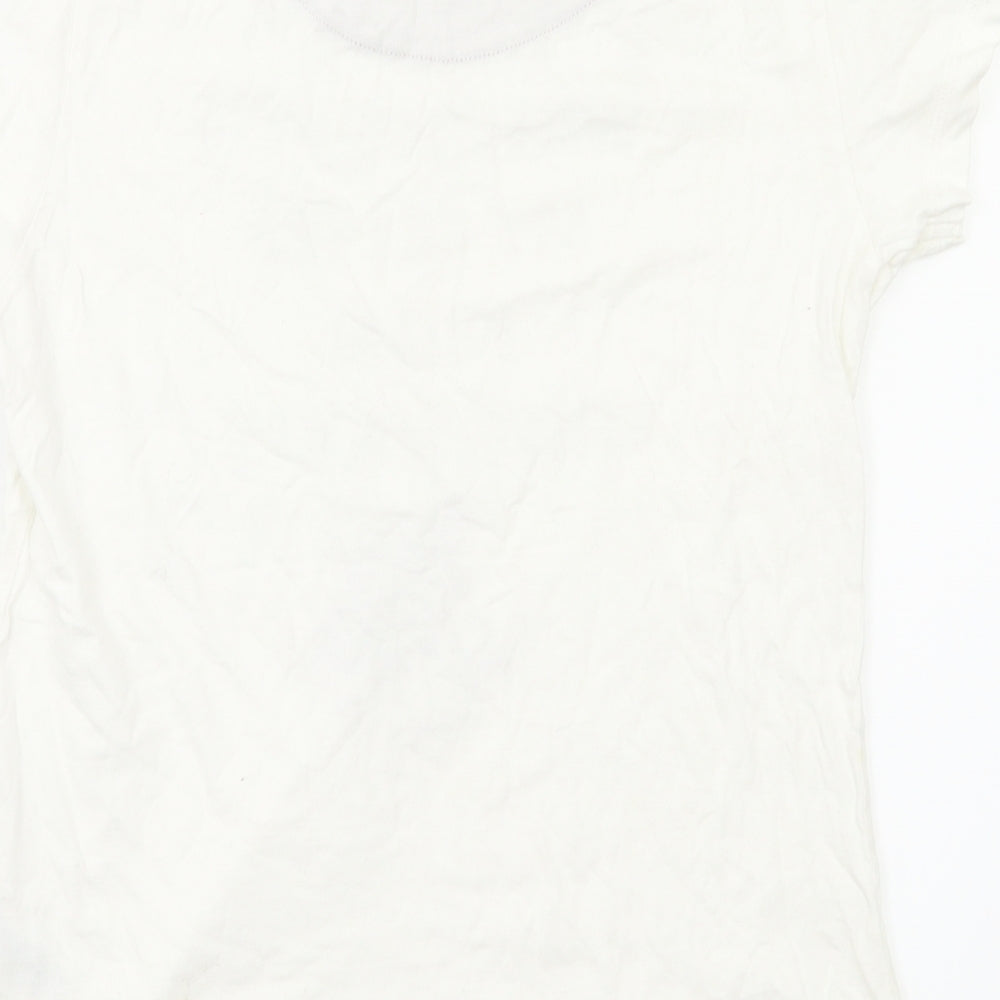 Primark Girls White Animal Print  Basic T-Shirt Size S