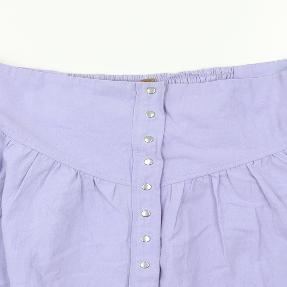 Three People  Womens Purple Houndstooth  Flare Skirt Size L