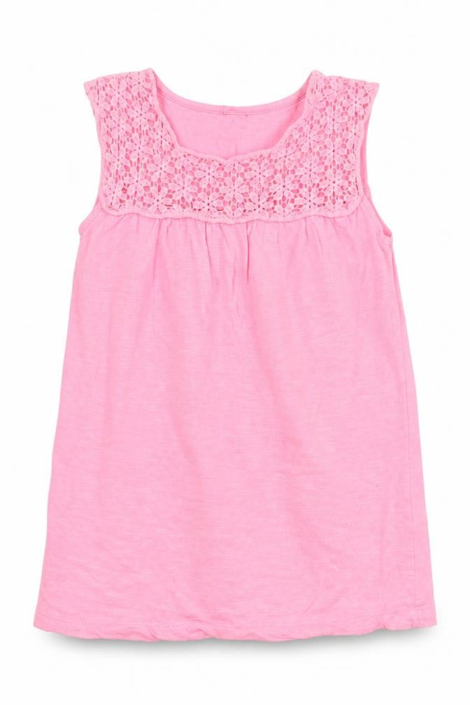 Front view of Young Dimension girls’ pink basic t-shirt, size 7-8, years
