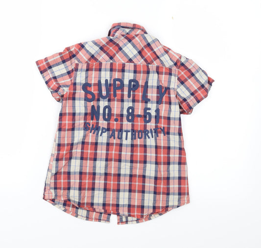 H&M Boys Red Check  Basic Button-Up Size 7 Years
