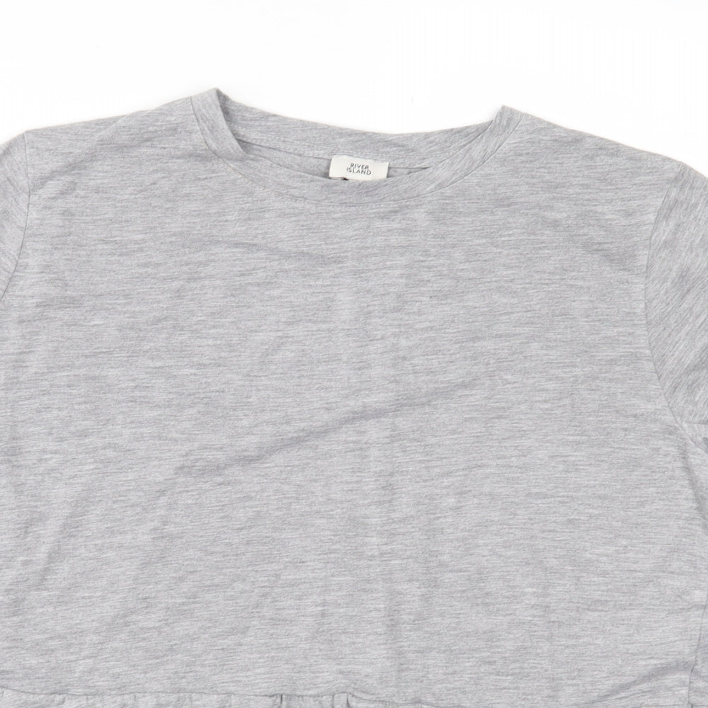 River Island Womens Grey  Jersey Basic T-Shirt Size 8