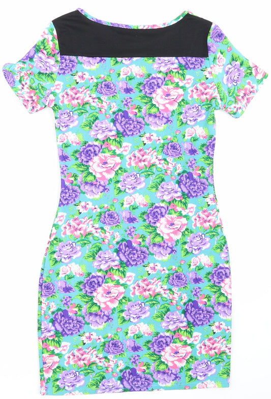 Indulgence London Womens Green Floral  Pencil Dress  Size S