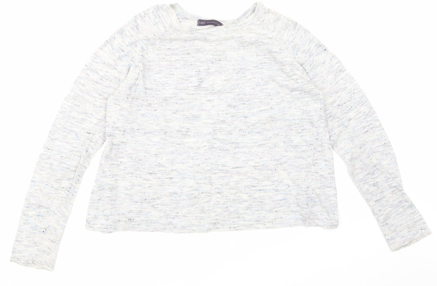 Marks and Spencer Womens Grey   Basic T-Shirt Size 14  - Open Back