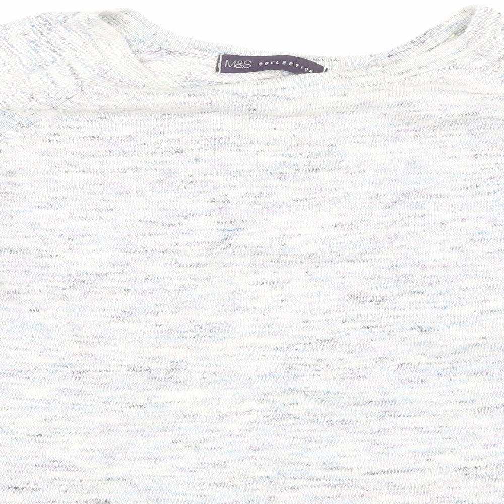 Marks and Spencer Womens Grey   Basic T-Shirt Size 14  - Open Back