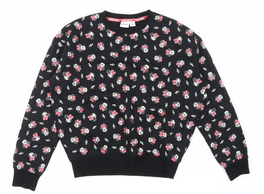Primark Womens Black Animal Print  Pullover Sweatshirt Size 6