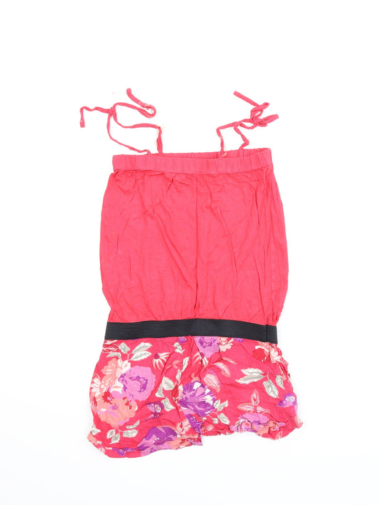 H&M Girls Pink Floral  Romper One-Piece Size 9-10 Years