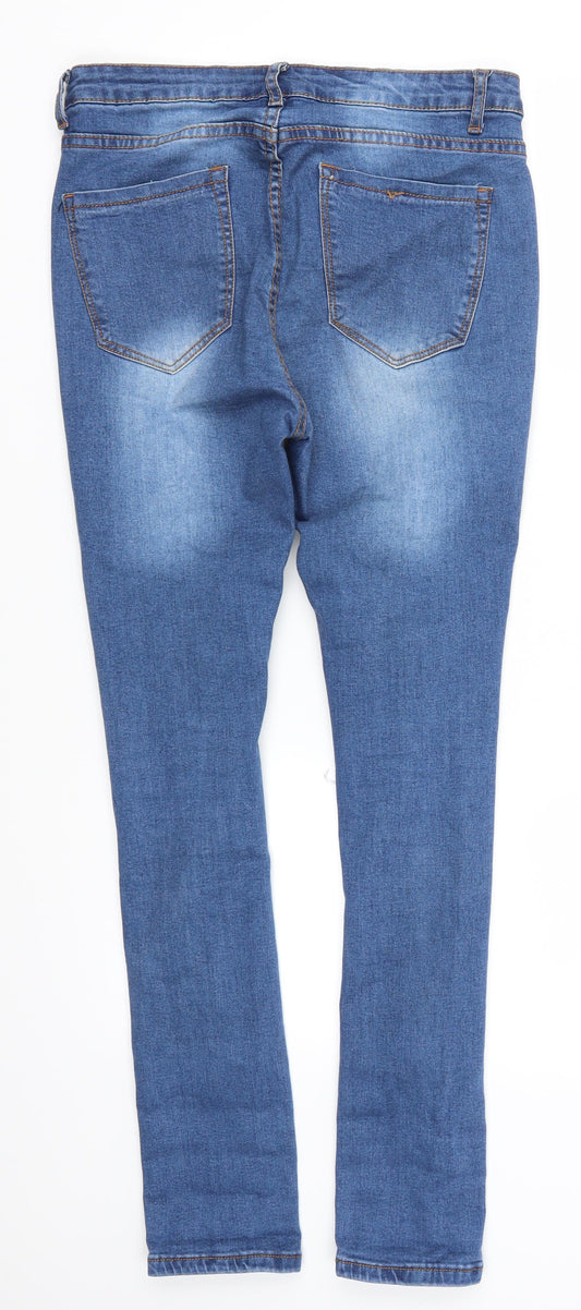 Preworn Womens Blue  Denim Skinny Jeans Size 32 in L29 in
