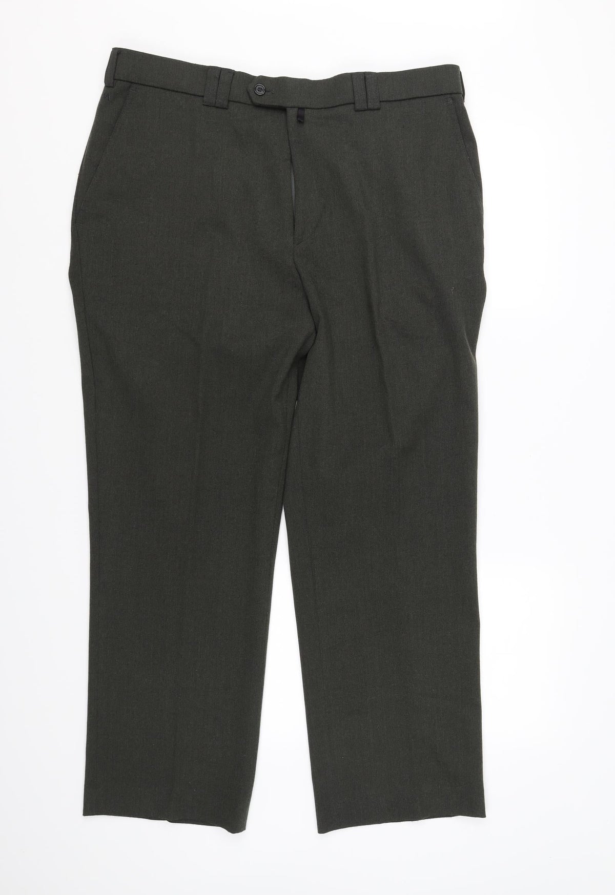 Additional front view of Meyer women’s green trousers, size UK 38, in, 29-inch leg