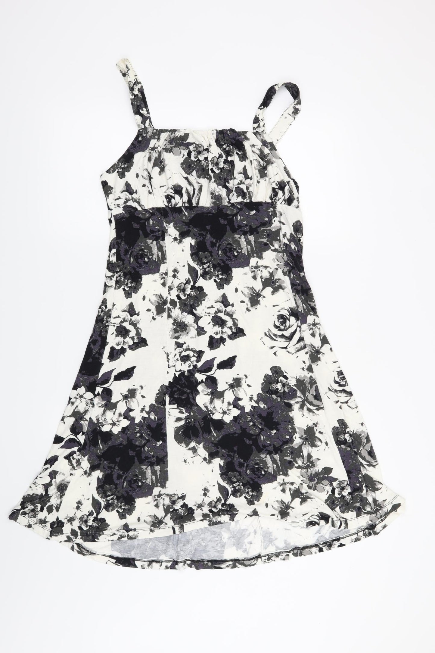 Tiamo Womens White Floral  T-Shirt Dress  Size L