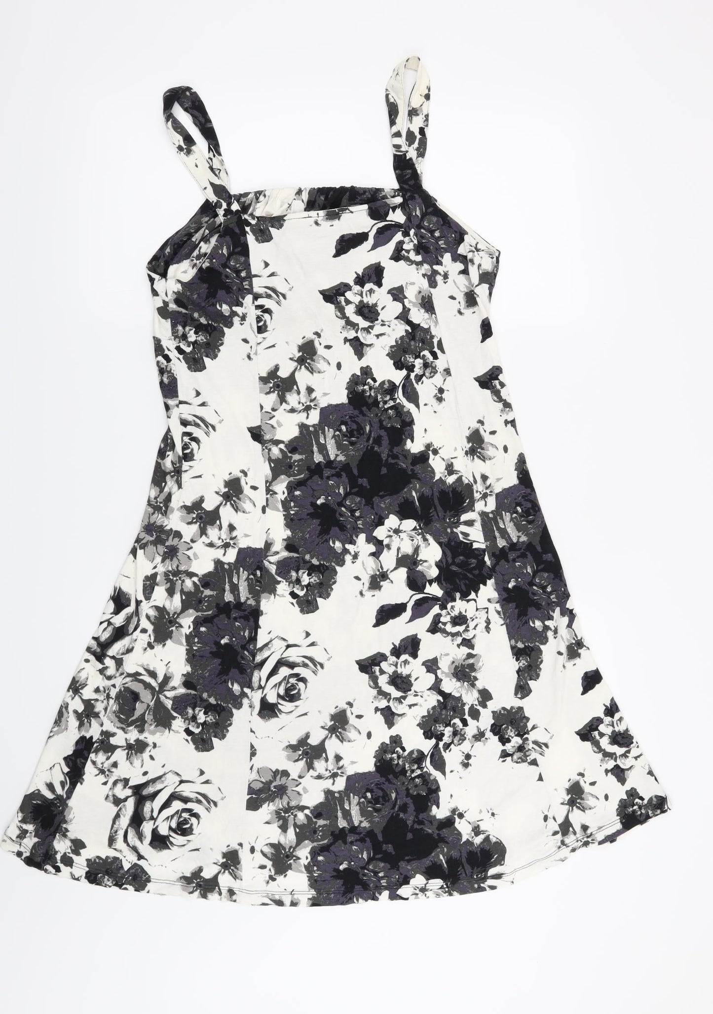 Tiamo Womens White Floral  T-Shirt Dress  Size L