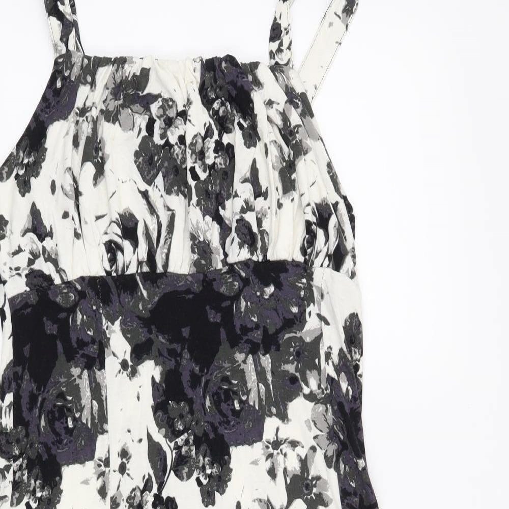 Tiamo Womens White Floral  T-Shirt Dress  Size L