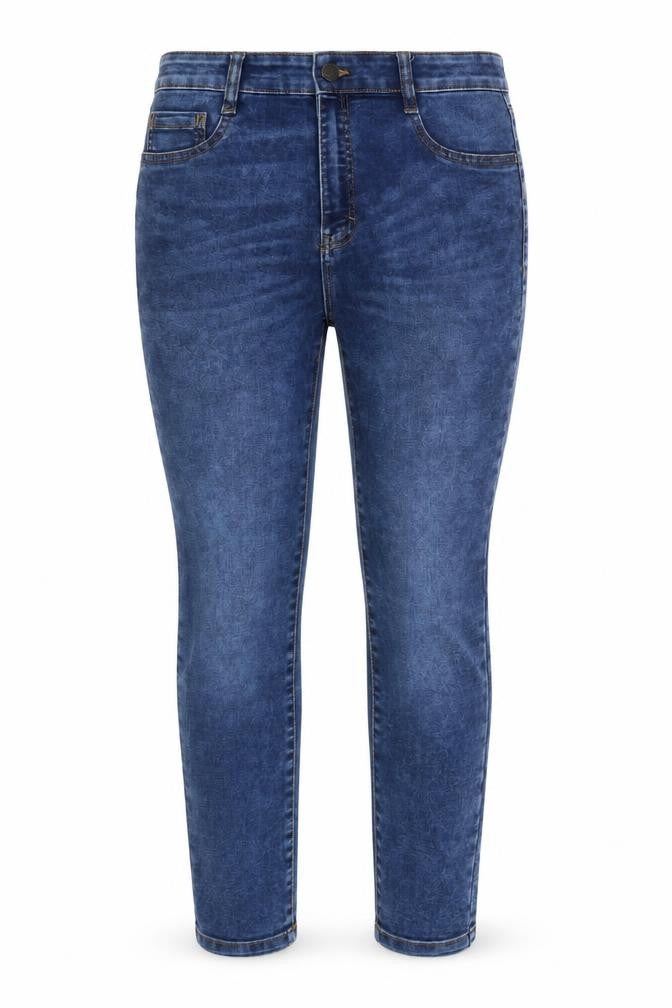 Front view of Pull&Bear women’s blue skinny jeans, size UK 30, in, 27-inch leg
