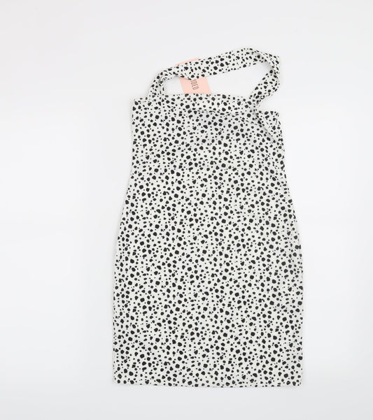 Missguided Womens White Animal Print  Bodycon  Size 8