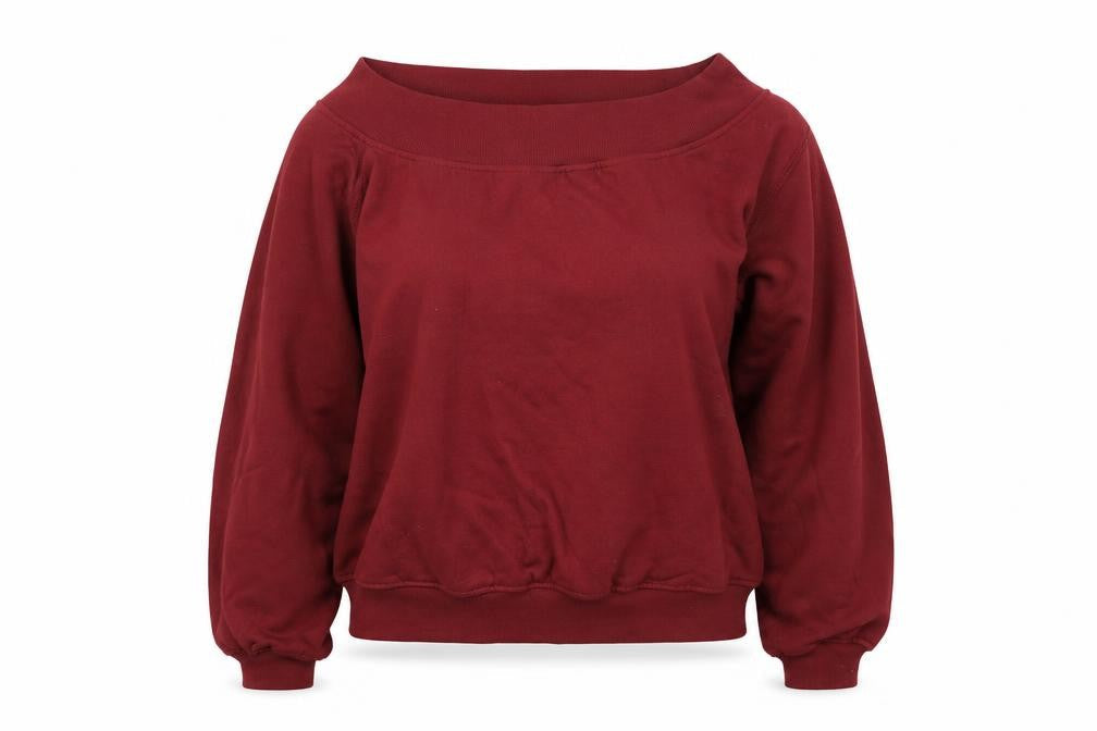 Front view of H&M women’s red jumper, size S