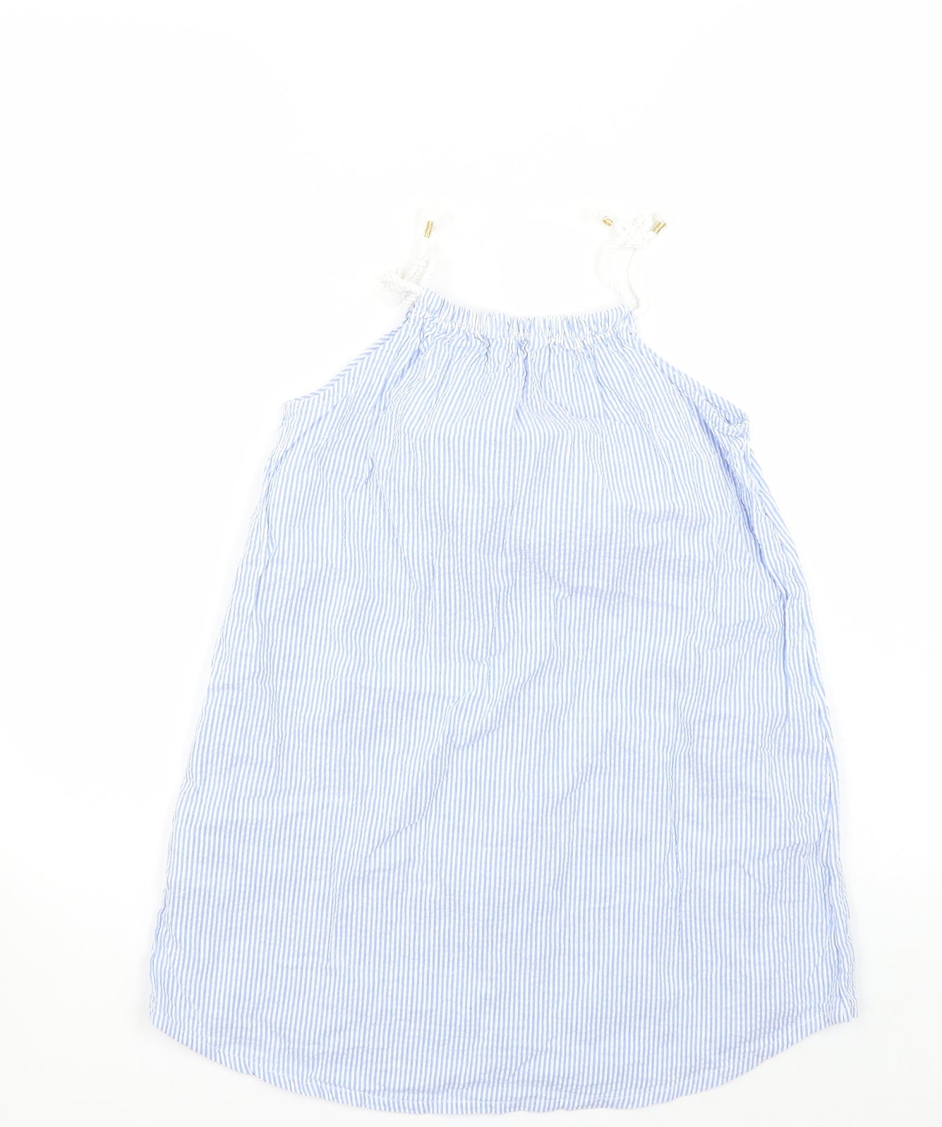 H&M Girls Blue Striped  Basic Blouse Size 7-8 Years