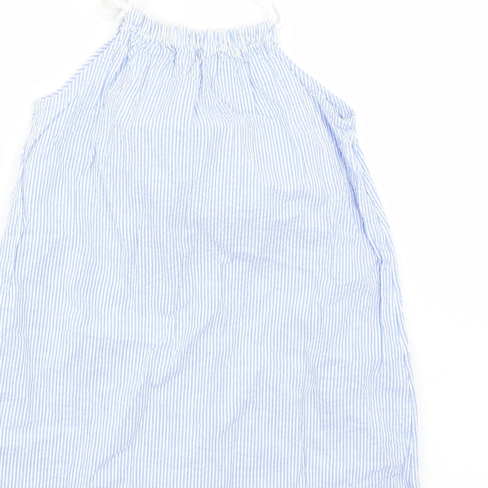 H&M Girls Blue Striped  Basic Blouse Size 7-8 Years