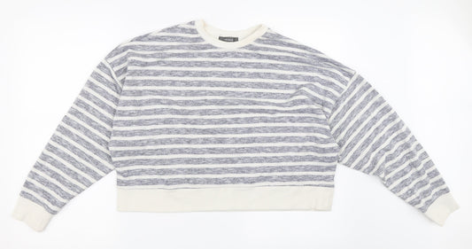 Primark Womens Blue Striped  Pullover Sweatshirt Size 14