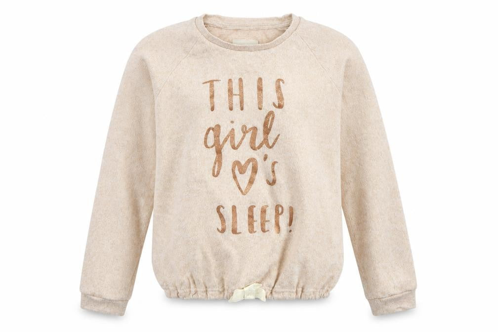 Front view of Tu girls’ beige knit jumper, size 10-11, years