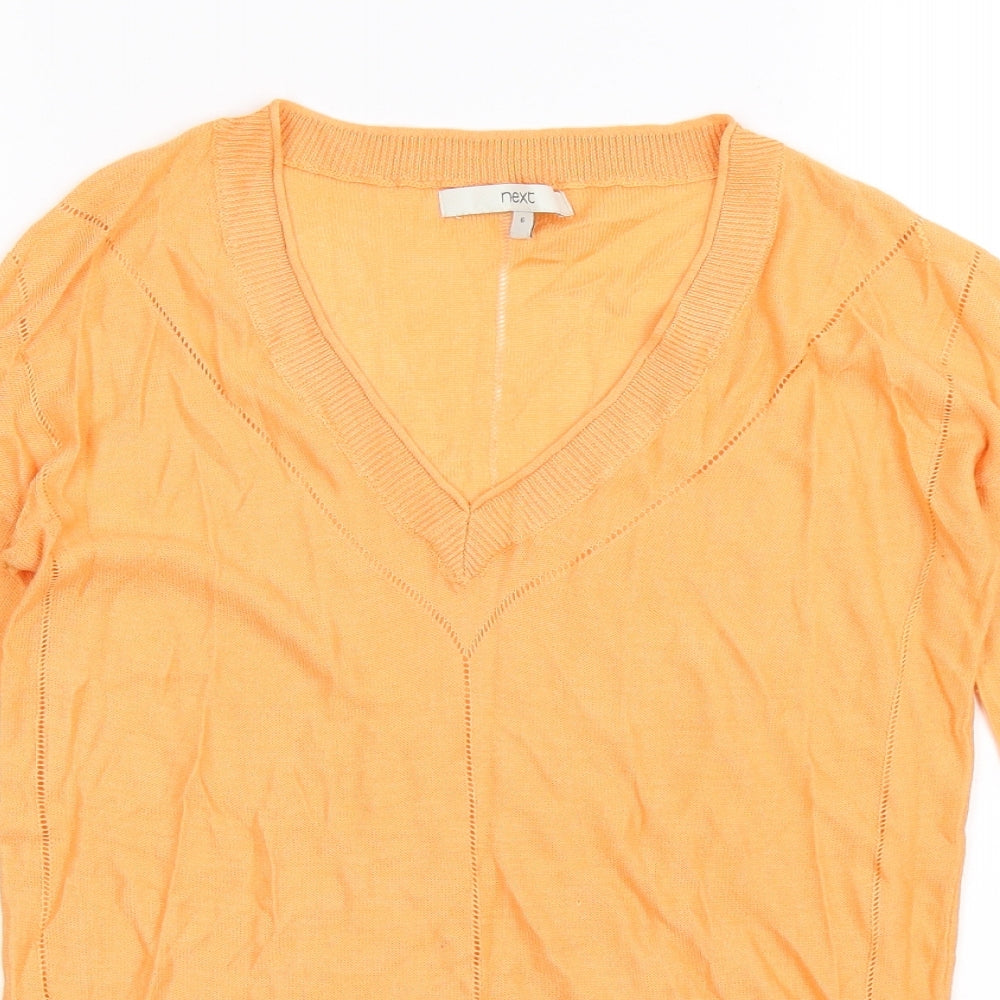 NEXT Womens Orange  Knit Pullover Jumper Size 6