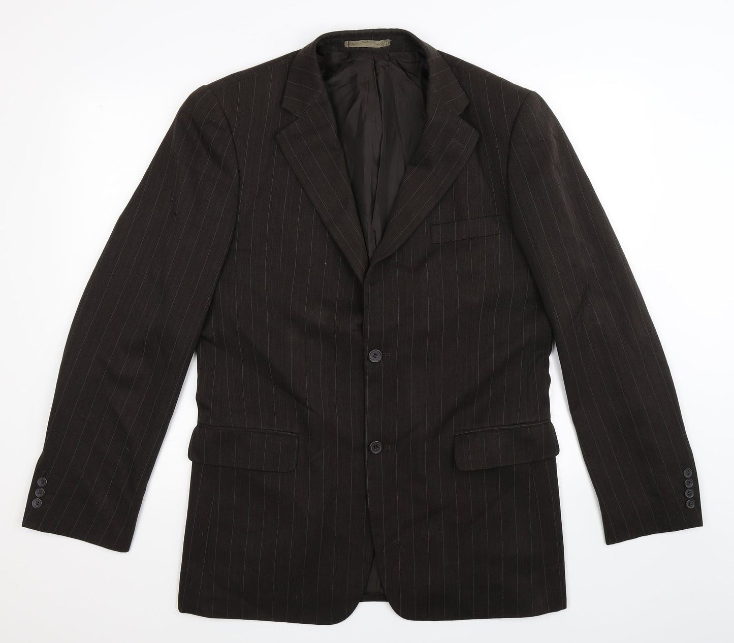 Taylor & Wright Mens Black Striped  Jacket Suit Jacket Size 40