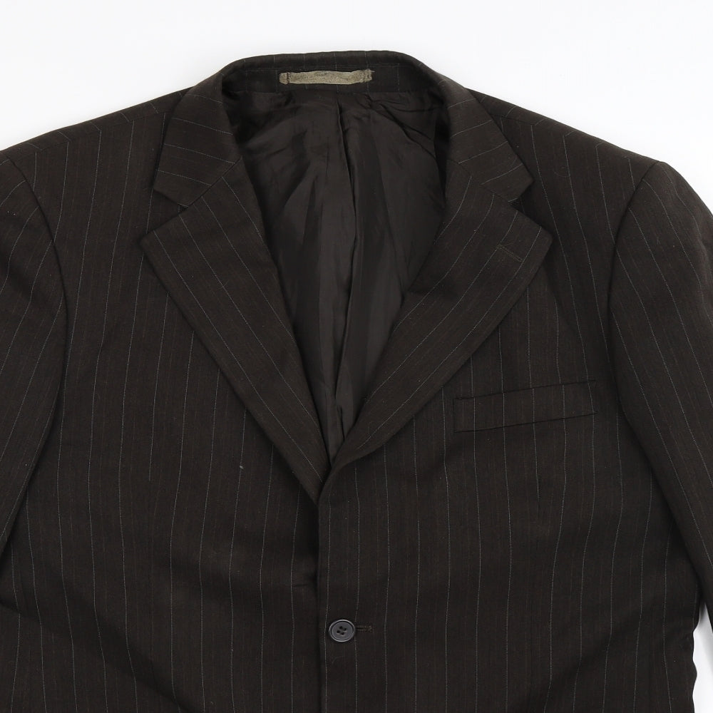 Taylor & Wright Mens Black Striped  Jacket Suit Jacket Size 40