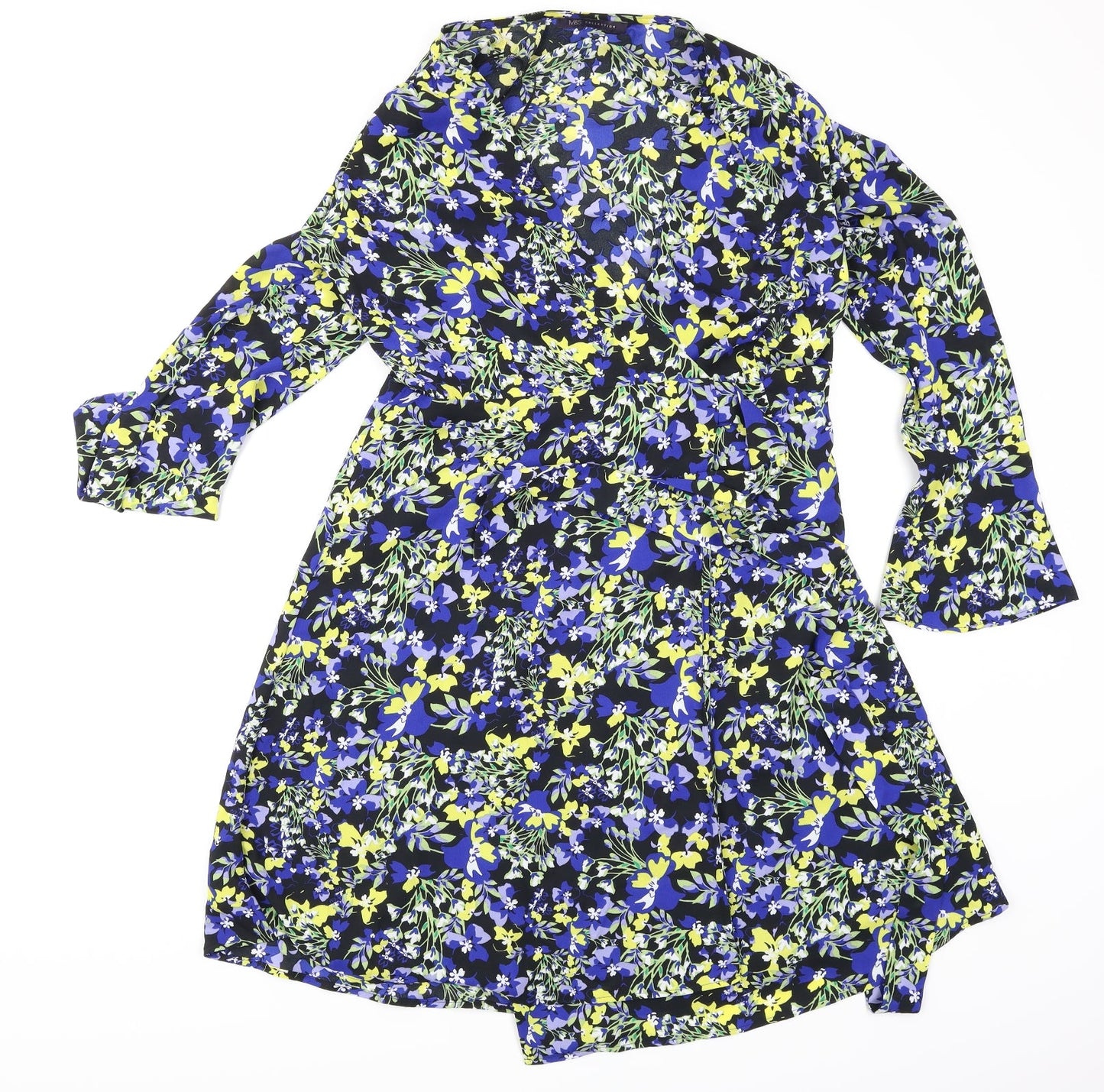 M&S Womens Multicoloured Floral  Wrap Blouse Size 8