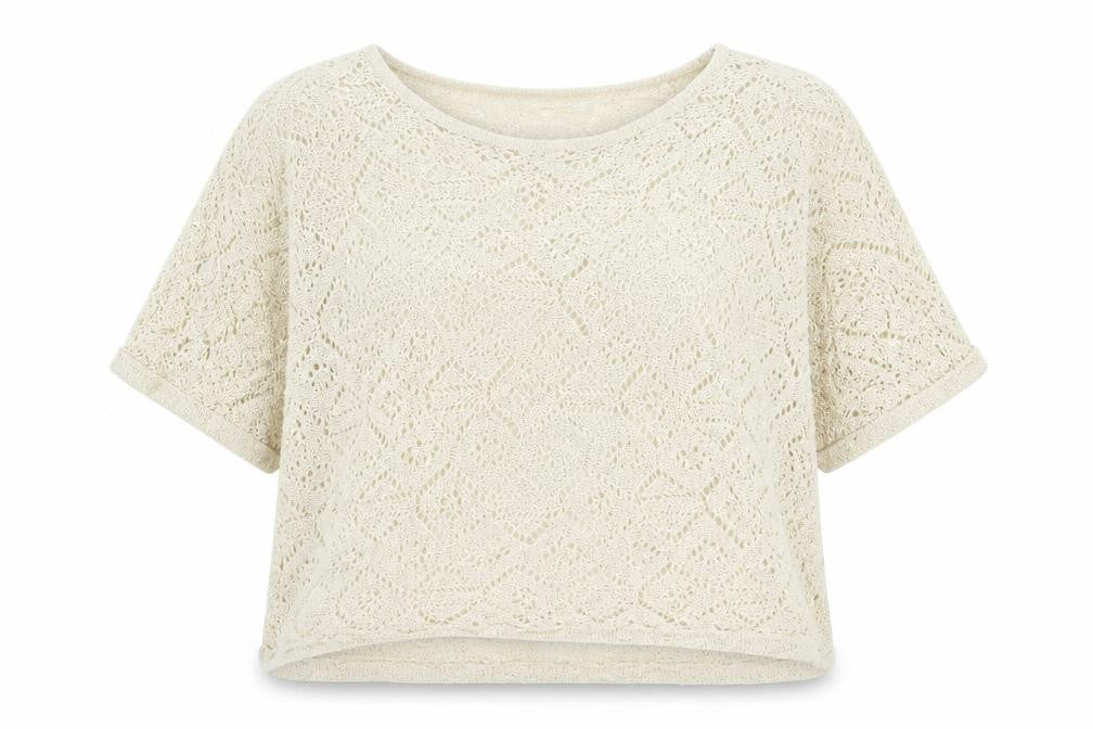 Front view of Stradivarius women’s white jumper, size UK 16