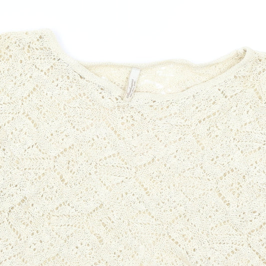 Stradivarius Womens White   Pullover Jumper Size 16
