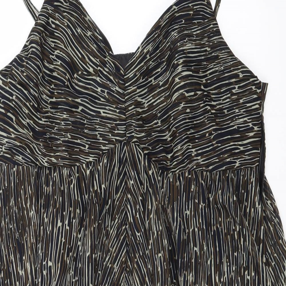 S'NOB Womens Brown Check  Fit & Flare  Size L  - Babydoll