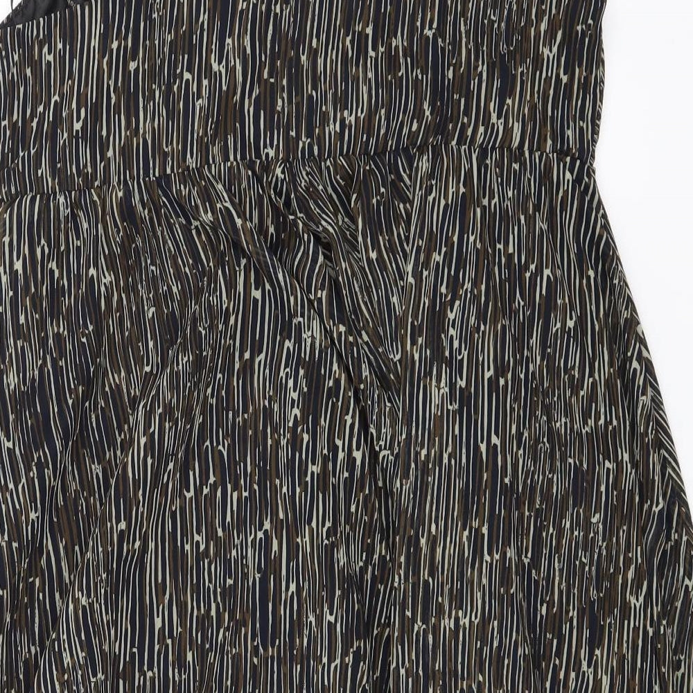 S'NOB Womens Brown Check  Fit & Flare  Size L  - Babydoll
