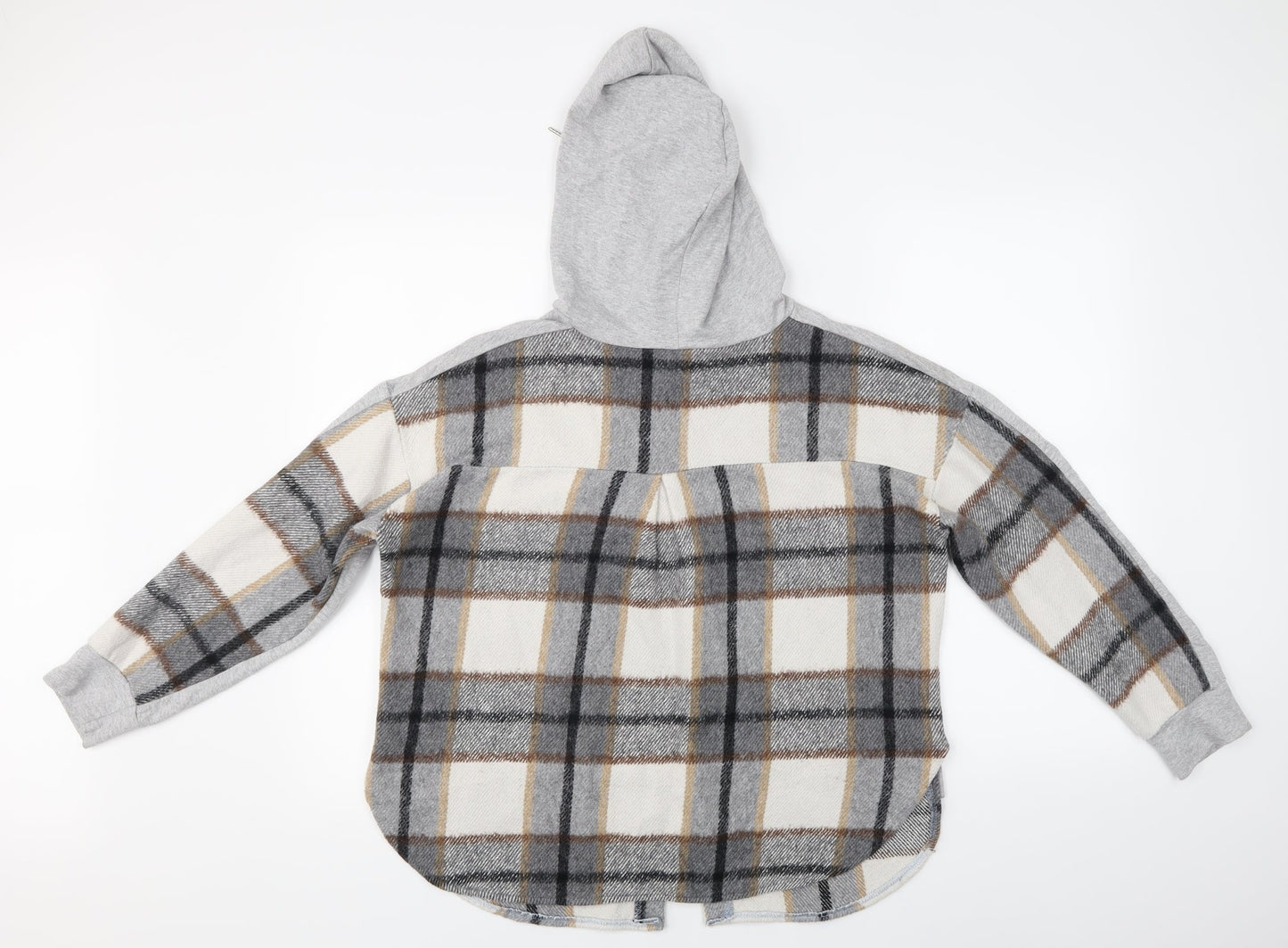 Preworn Womens Grey Check  Pullover Hoodie